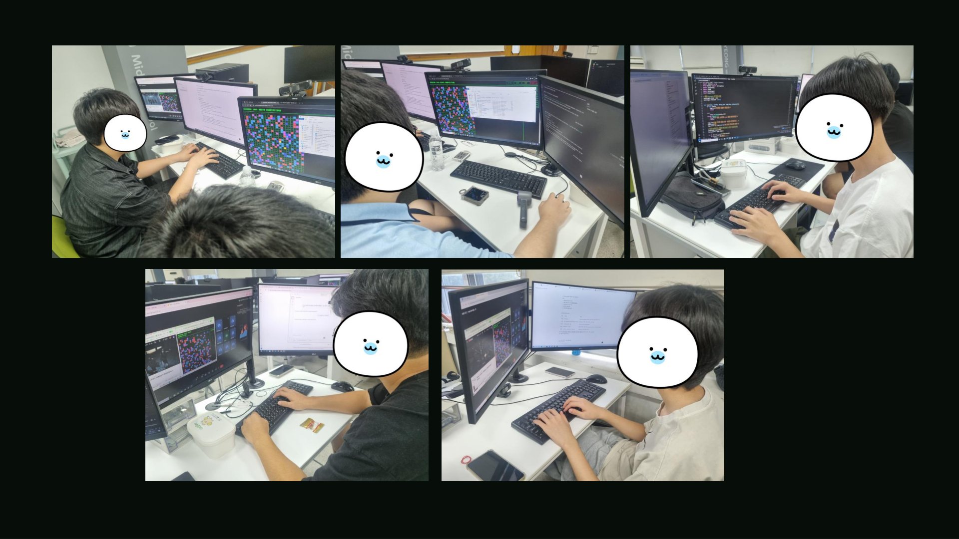 Estudiantes trabajando en sus computadoras durante la clase